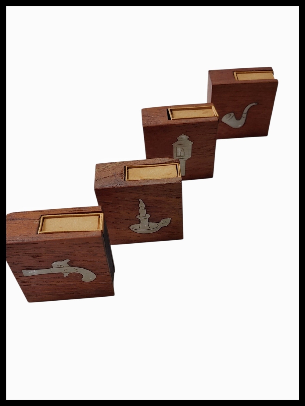 Vintage Dansk Teak Matchbox Holders - Set of 4 - Quistgaard *please read* - Picture 4 of 8